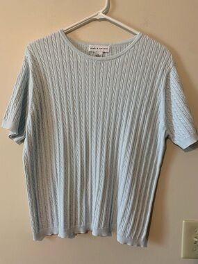 Croft & Barrow Light mint green Cable Knit Tee 100 % cotton